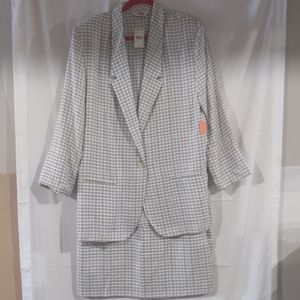 NEW Jason Roberts 2 PC Pastel Plaid Suit Separates Skirt Jacket Size 16
